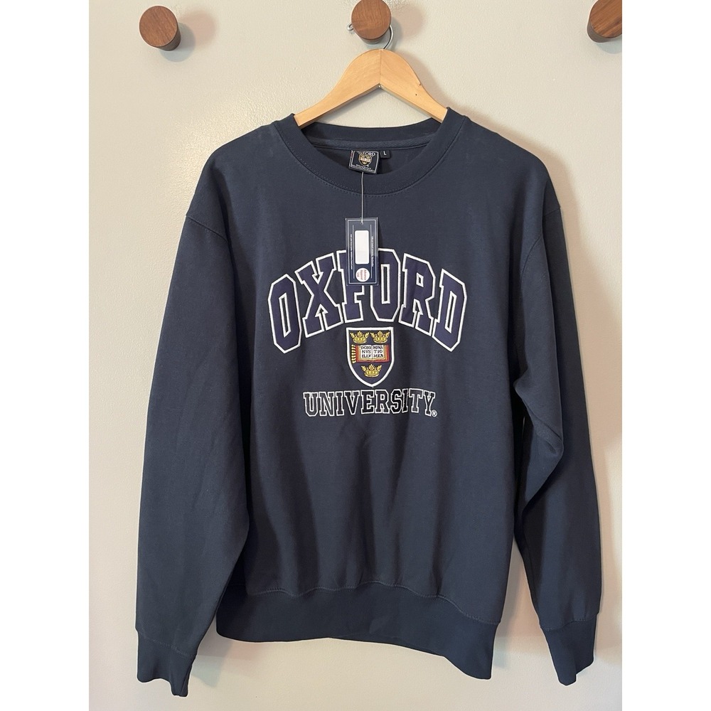New! Official Oxford University Sweatshirt Men's Size Large Embroidered Blue NWT